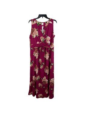 Kaileigh Womens Sleeveless Wrap V-Neck Maxi Dress Size 1X